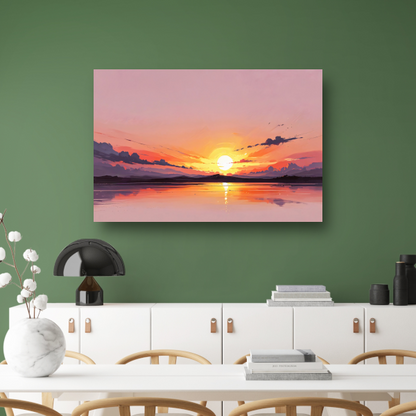 Magische reflectie van kleurrijke zonsondergang poster