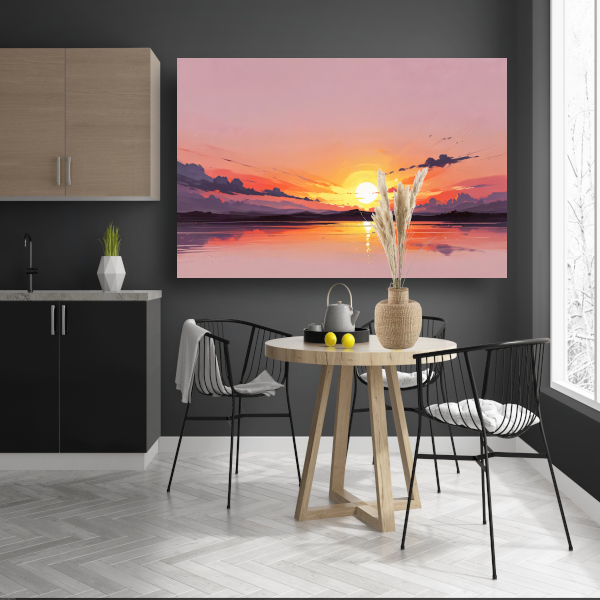 Magische reflectie van kleurrijke zonsondergang poster