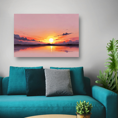Magische reflectie van kleurrijke zonsondergang poster