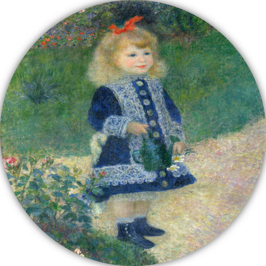 Een meisje met een gieter - Pierre-Auguste Renoir aluminium muurcirkel