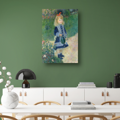 Een meisje met een gieter - Pierre-Auguste Renoir canvas met baklijst