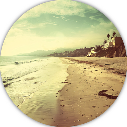 Impressionistisch Strand met Huizen aluminium muurcirkel