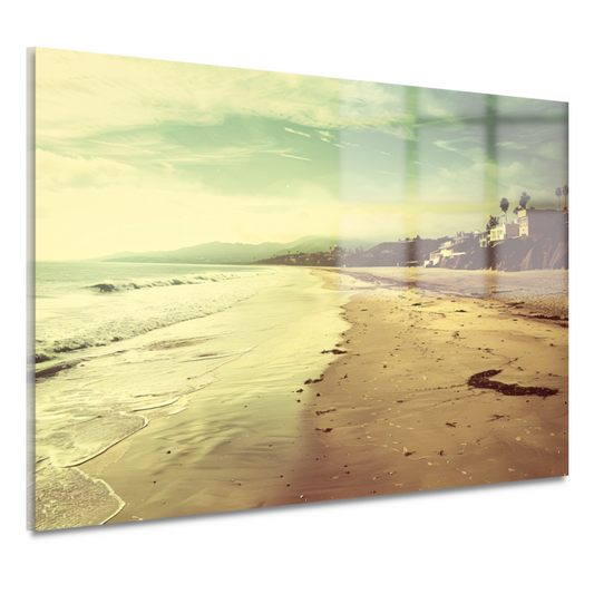 Impressionistisch Strand met Huizen acrylglas