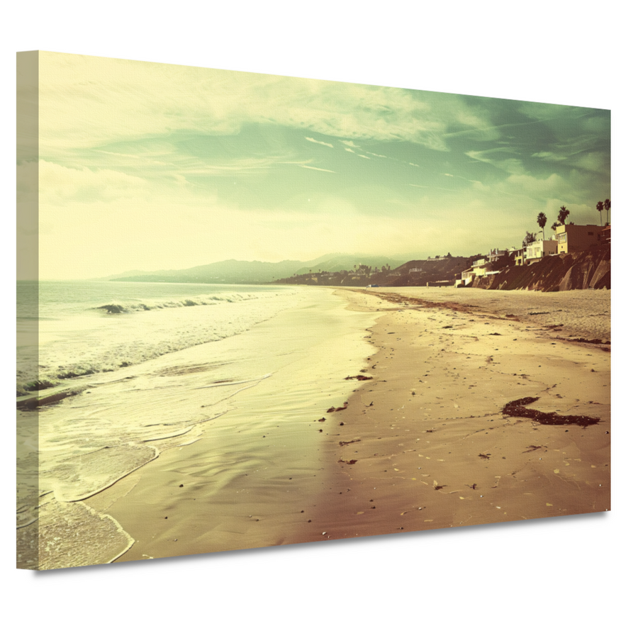 Impressionistisch Strand met Huizen canvas