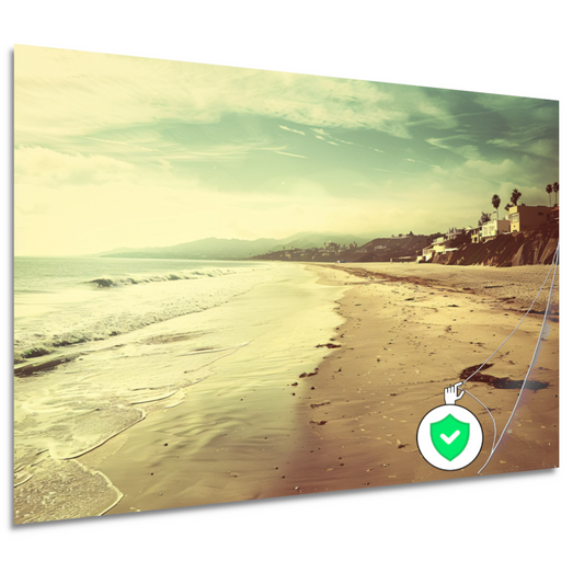 Impressionistisch Strand met Huizen poster
