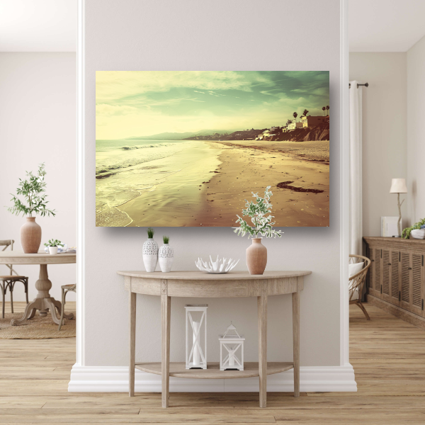 Impressionistisch Strand met Huizen poster