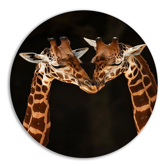 Twee giraffen tegen donkere achtergrond forex muurcirkel