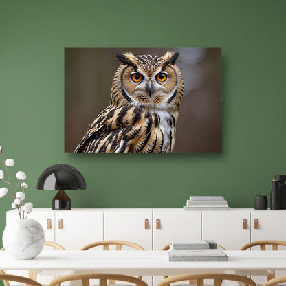 Realistische close-up van een uil poster