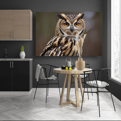 Realistische close-up van een uil poster