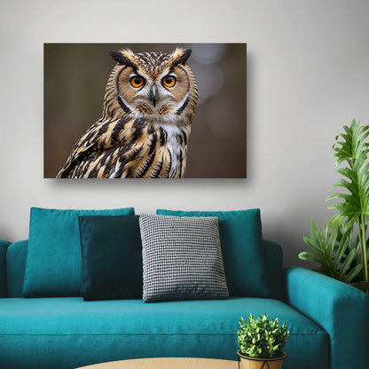 Realistische close-up van een uil poster