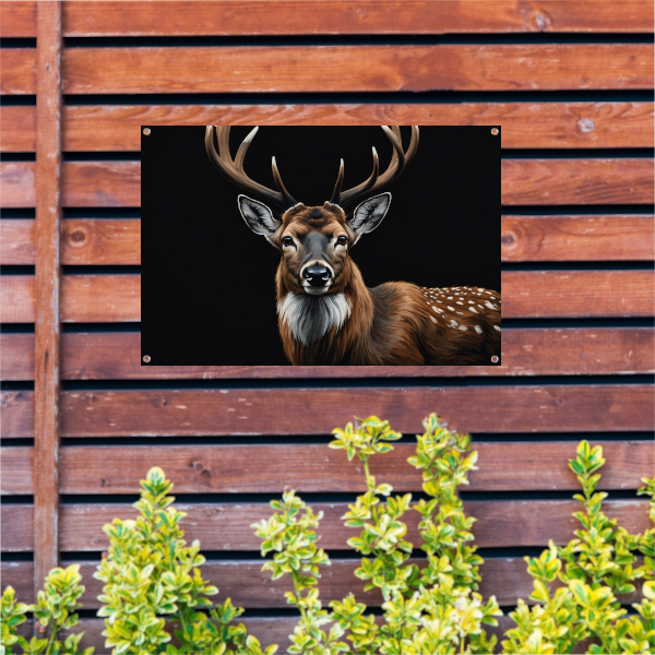 Majestueuze Hertenblik in Moderne Kunst tuinposter