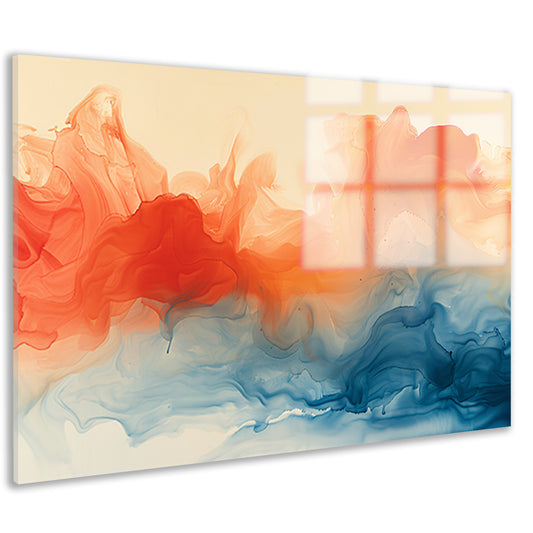 Abstract kunstwerk met levendige kleurencombinatie acrylglas