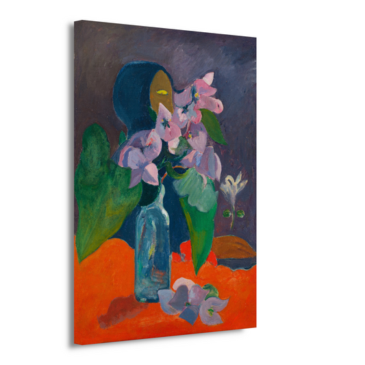 Stilleven met bloemen en idool - Paul Gauguin canvas