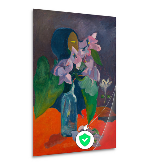 Stilleven met bloemen en idool - Paul Gauguin poster