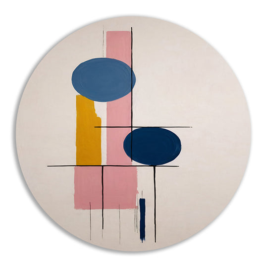 Geometrische abstractie met contrasterende kleuren forex muurcirkel