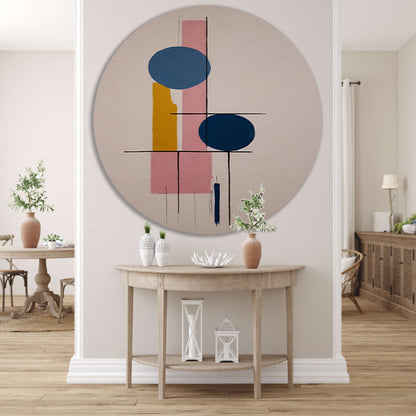 Geometrische abstractie met contrasterende kleuren forex muurcirkel