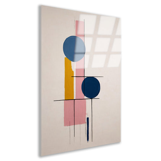 Geometrische abstractie met contrasterende kleuren acrylglas