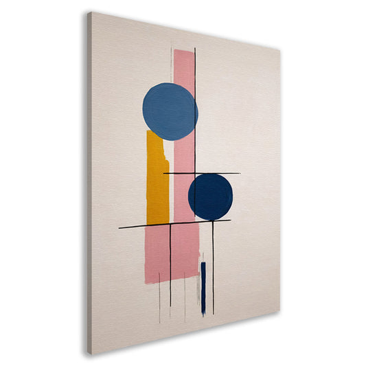 Geometrische abstractie met contrasterende kleuren canvas