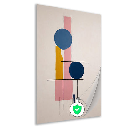 Geometrische abstractie met contrasterende kleuren poster