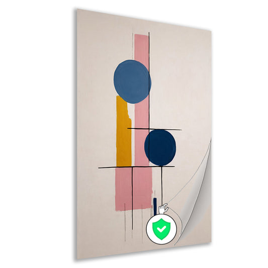Geometrische abstractie met contrasterende kleuren poster