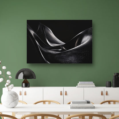 Abstracte golvende vormen in monochrome tinten  canvas
