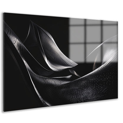 Abstracte golvende vormen in monochrome tinten   acrylglas