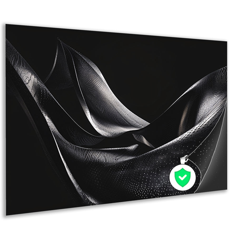 Abstracte golvende vormen in monochrome tinten   poster