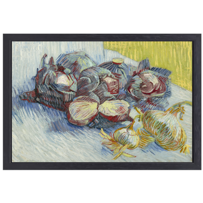 Rode kool en uien - Vincent van Gogh canvas met baklijst