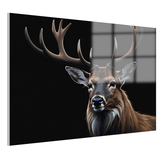 Monochroom Portret van een Majestueuze Hert acrylglas