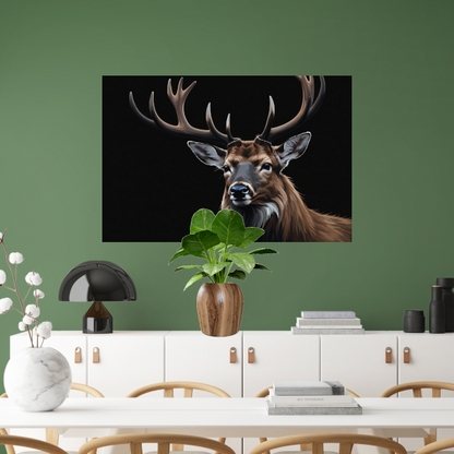 Monochroom Portret van een Majestueuze Hert acrylglas