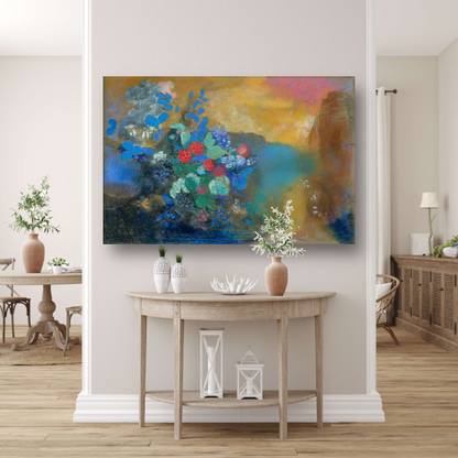 Ophelia tussen de bloemen - Odilon Redon acrylglas