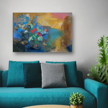 Ophelia tussen de bloemen - Odilon Redon acrylglas