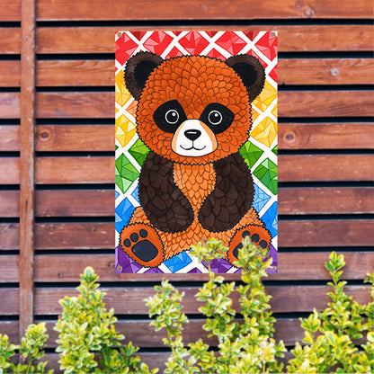 Kleurrijk Pop Art Panda met Diamanten tuinposter