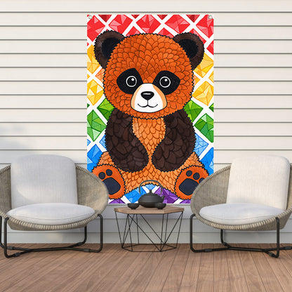 Kleurrijk Pop Art Panda met Diamanten tuinposter