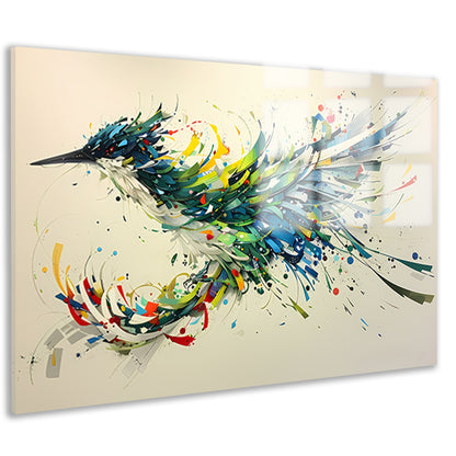 Lavendelveld met vliegende vogel acrylglas