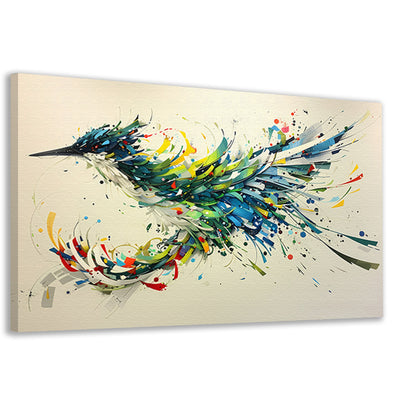 Lavendelveld met vliegende vogel canvas