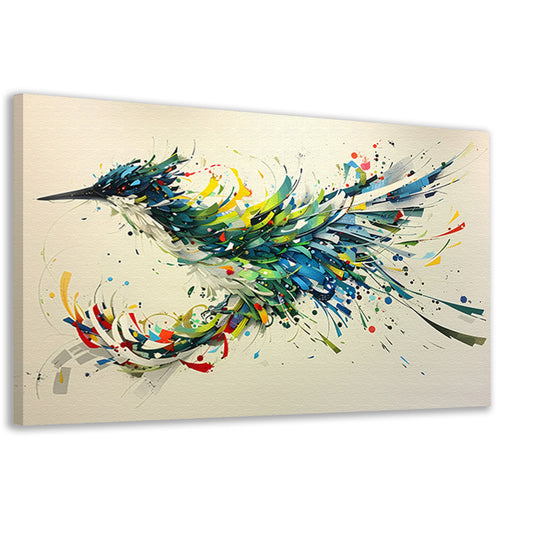 Lavendelveld met vliegende vogel canvas