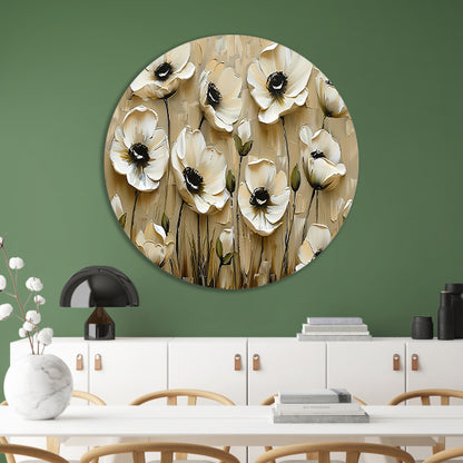 Abstracte minimalistische bloemen in sepia kleuren forex muurcirkel