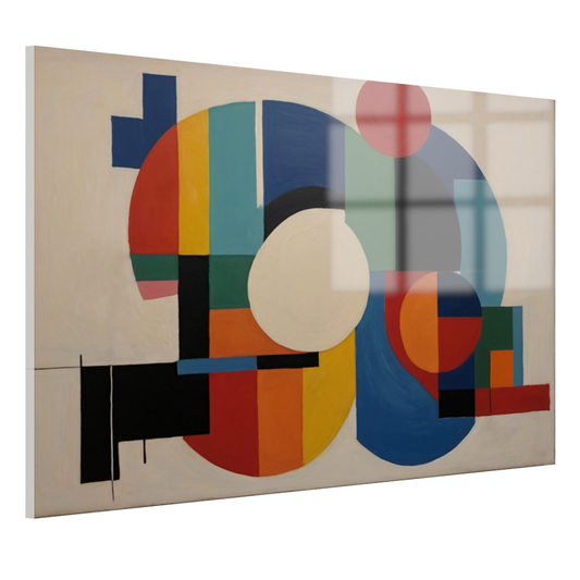 Geometrische Dans van Vorm en Kleur acrylglas