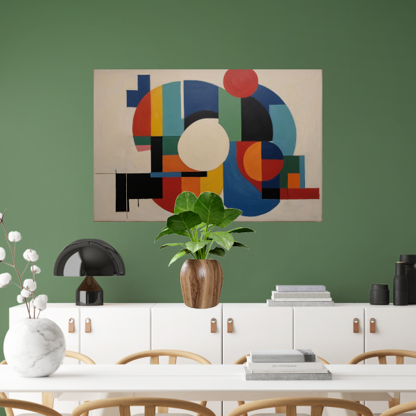 Geometrische Dans van Vorm en Kleur poster