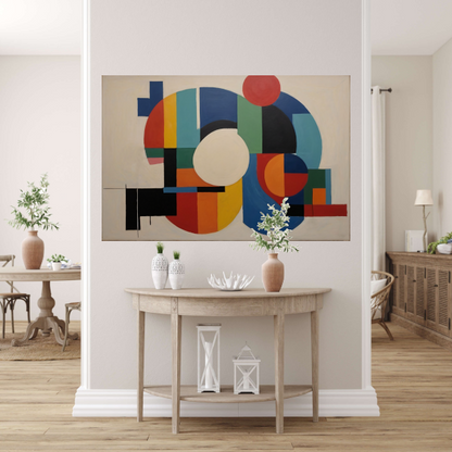 Geometrische Dans van Vorm en Kleur poster