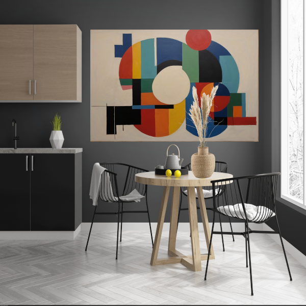 Geometrische Dans van Vorm en Kleur poster