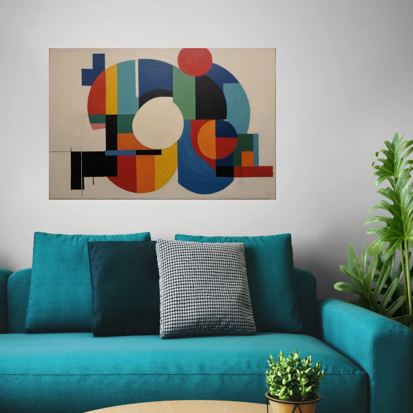 Geometrische Dans van Vorm en Kleur poster