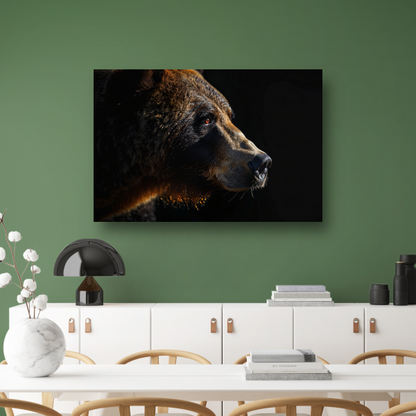 Portret van een Beer in Diepe Schaduwen poster
