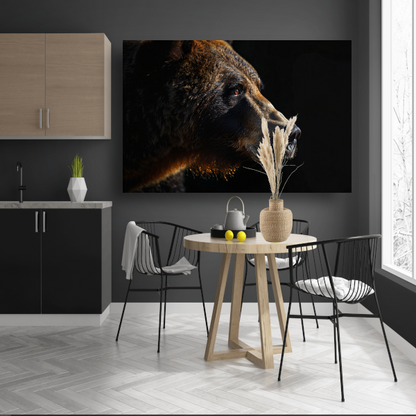 Portret van een Beer in Diepe Schaduwen poster