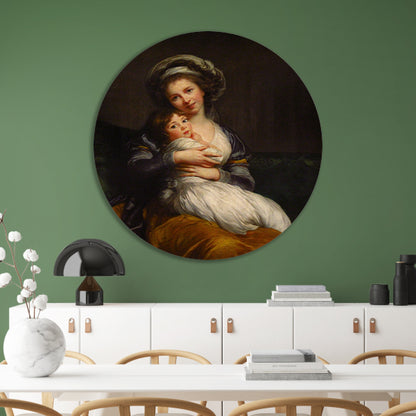 Zelfportret met haar dochter - Élisabeth Louise Vigée Le Brun aluminium muurcirkel