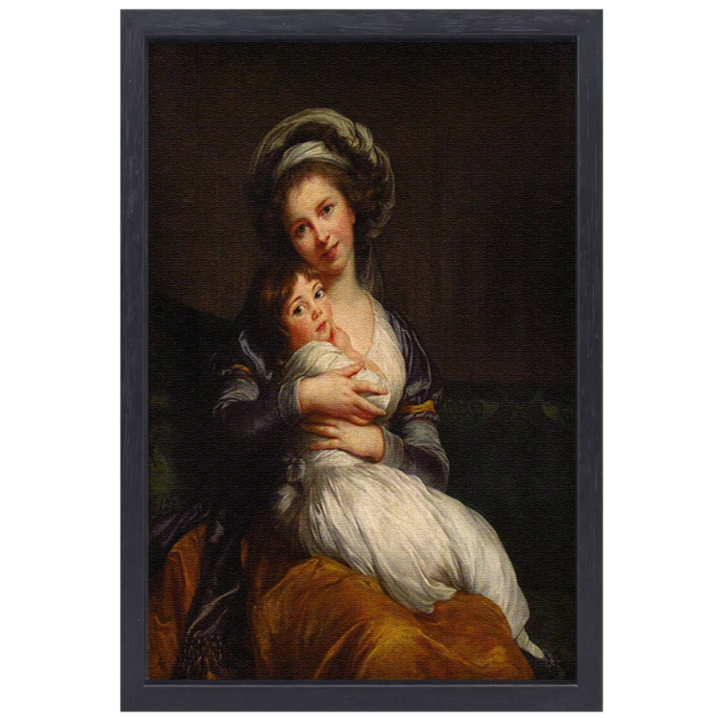 Zelfportret met haar dochter - Élisabeth Louise Vigée Le Brun canvas met baklijst
