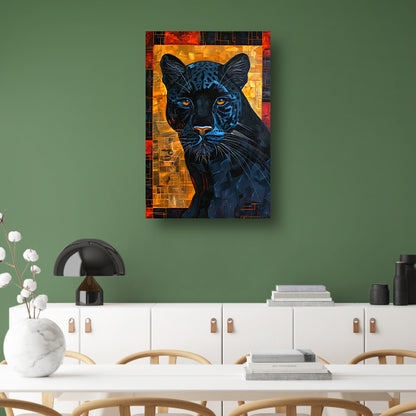 Moderne abstracte kunst van zwarte panter poster