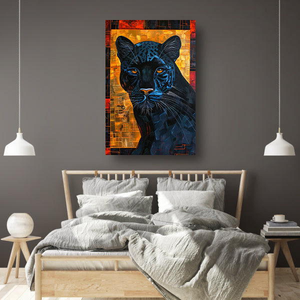 Moderne abstracte kunst van zwarte panter acrylglas