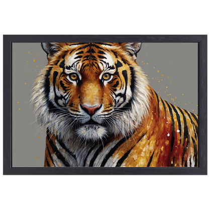 De Stille Kracht van de Elegante Tijger canvas met baklijst